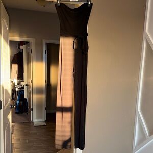 White House Black Market Black Strapless Jumpsuit